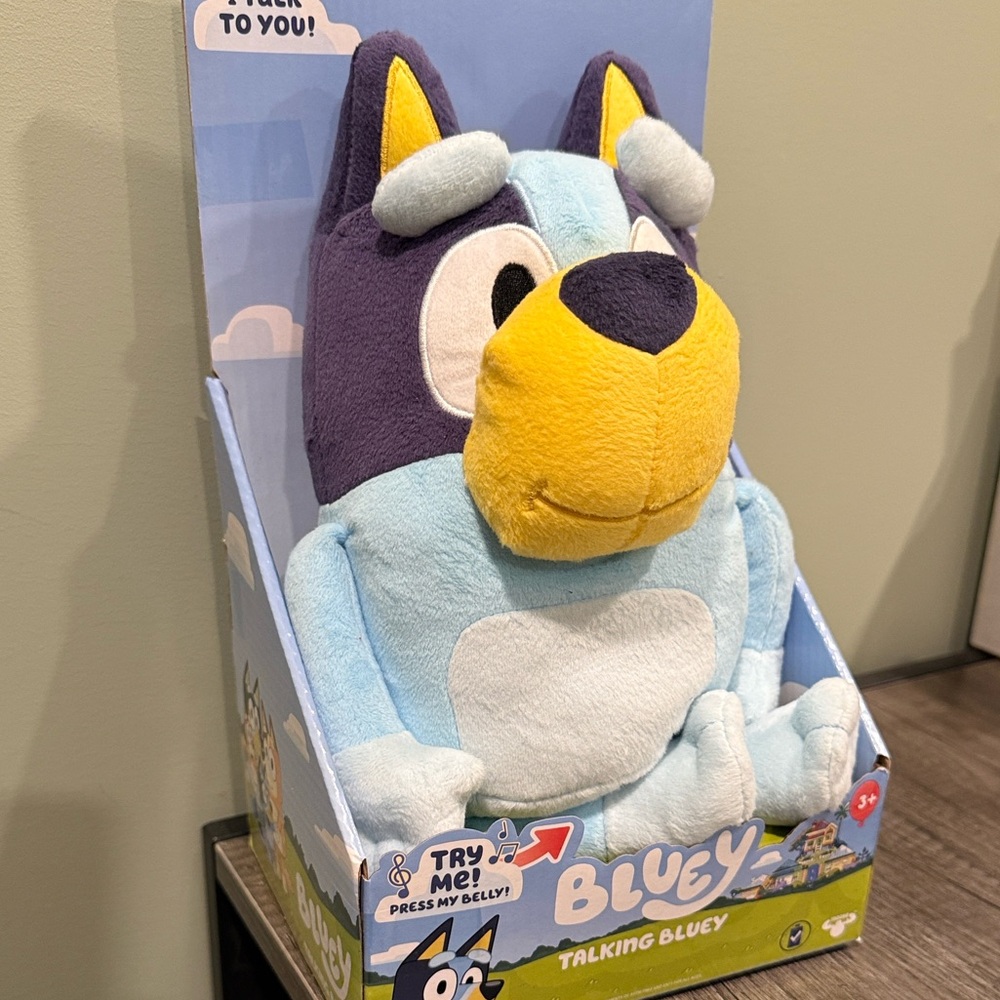 Bluey Talking Plush Toy - Blue and Yellow